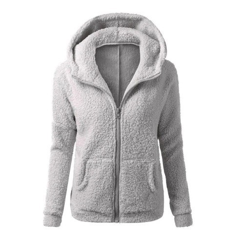 Casaco de fleece feminino J3093 cinzento L