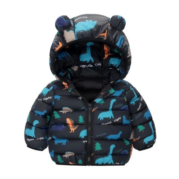 Casaco de Inverno Infantil com Capuz e Orelhas Unissexo Casaco Quente com Fecho de Zíper Poliéster Macio e Aconchegante Roupa de Inverno Fofa para Rapazes e Raparigas preto 4