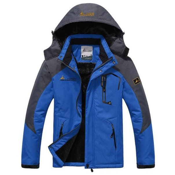 Casaco de Inverno Masculino com Capuz azul S