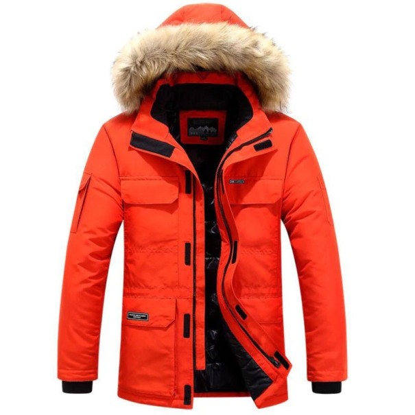 Casaco de Inverno Masculino com Capuz S52 vermelho M
