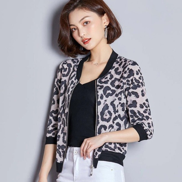 Casaco de leopardo para senhora P2453 cinzento S