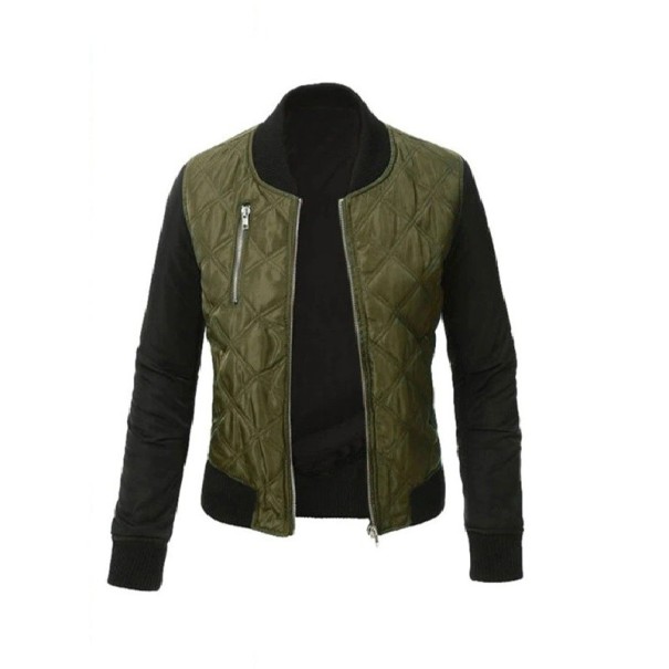 Casaco de outono feminino P1492 verde exército L
