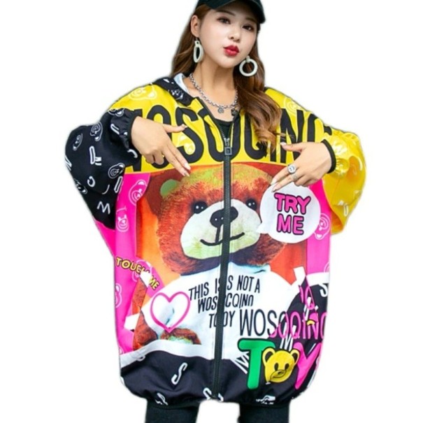 Casaco de primavera feminino com estampado P1739 1