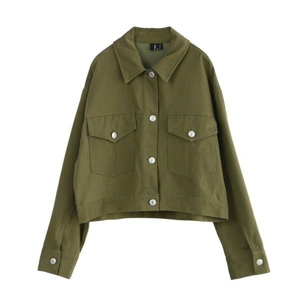 Casaco de Primavera Feminino P2039 verde exército S