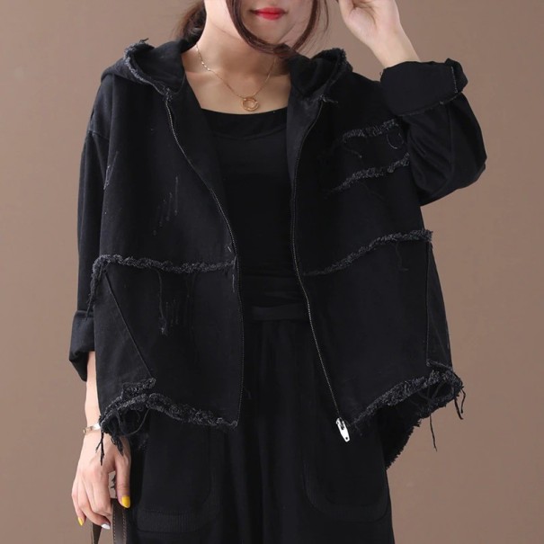 Casaco de primavera feminino P2197 preto