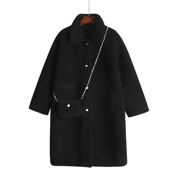 Casaco e mala para senhora P2031 preto XL