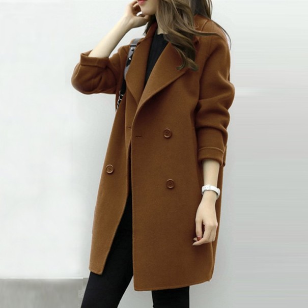 Casaco estiloso feminino J1846 café XS