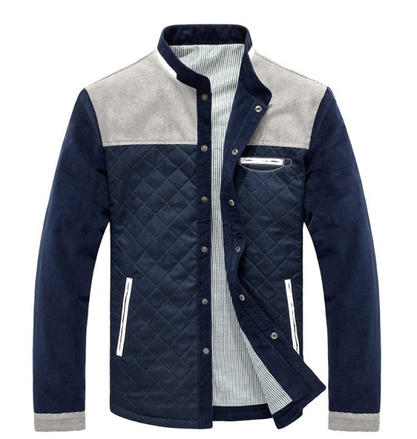 Casaco estiloso para homem com botões J2085 azul-cinzento M