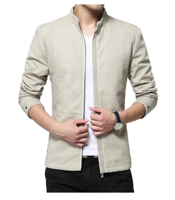 Casaco estiloso para homem com colarinho J2616 branco S