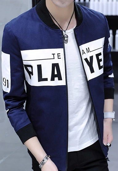 Casaco Masculino com Inscrição PLAYER J2589 azul S