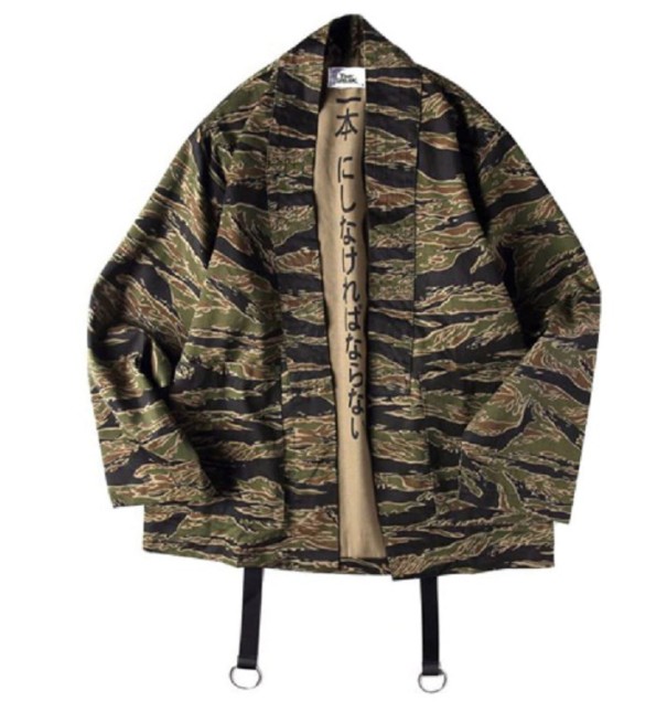 Casaco táctico masculino em estilo japonês J1454 verde escuro L