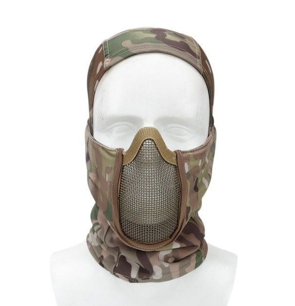 Casca de protectie cu grila camuflaj
