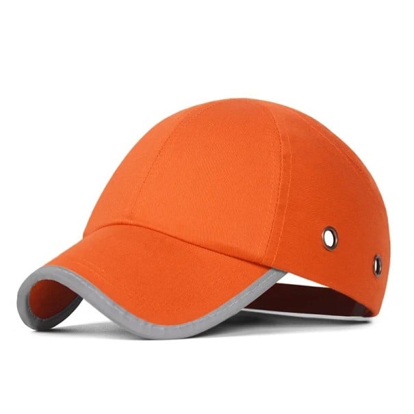 Cască de protecție de lucru cu vizieră și bandă reflectorizantă, carcasă ABS rezistentă la impact, circumferința capului 58-62 cm portocale