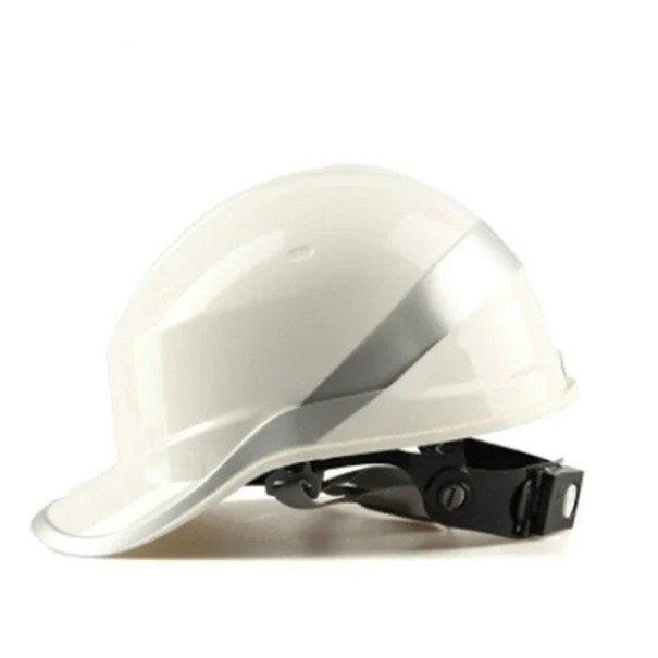 Cască de protecție Diamond V cu benzi reflectorizante, formă de baseball, circumferință ajustabilă 53-63 cm, material ABS, ham textil pentru construcții alb