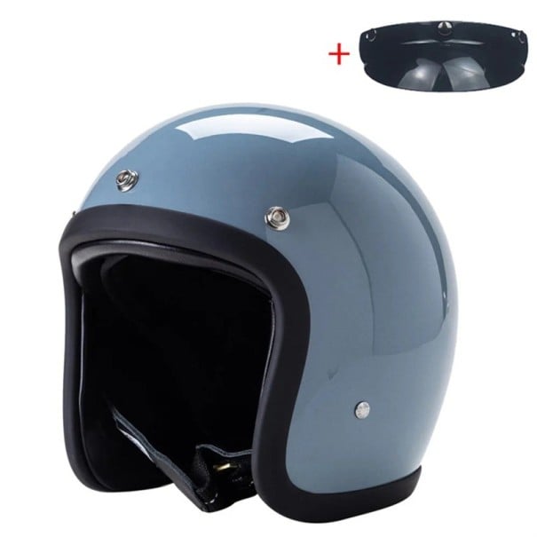 Cască de protecție pentru motocicletă cu ochelari Oferită deschisă cu margine moale Carcasă din ABS rezistentă Unisex albastru 3XL