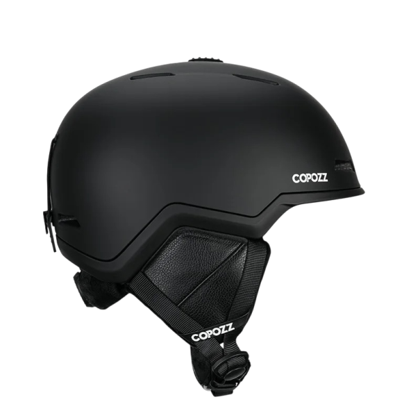 Casco de esquí unisex Circunferencia de cabeza ajustable ABS Espuma EPS Forro de algodón cálido esquí negro L