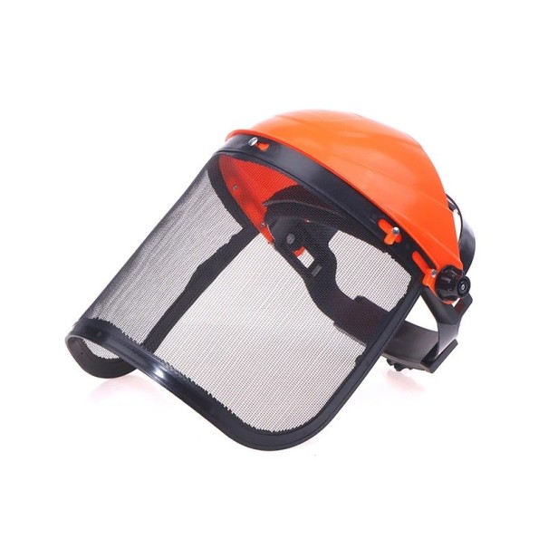 Casco di sicurezza con maschera a rete per il viso Ponte regolabile per la testa Cintura anti-sudore Protezione del viso durante il lavoro arancione