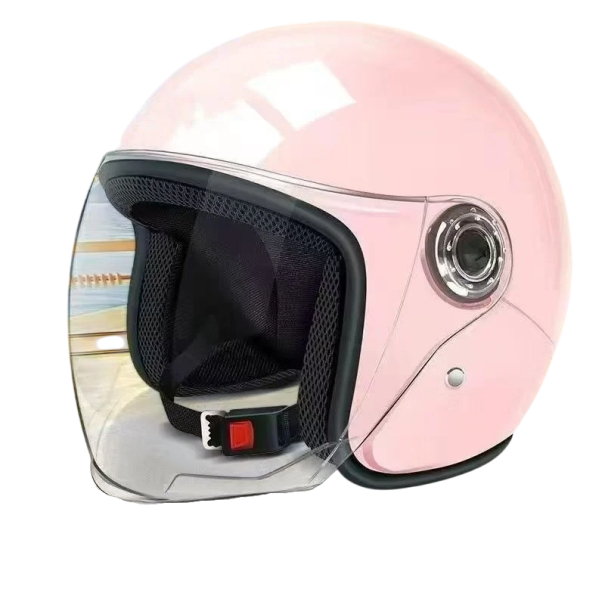 Casco motociclistico apribile 23 x 29 x 25 cm Casco protettivo in plastica ABS Chiusura sicura Imbottitura confortevole Per l'uso quotidiano rosa