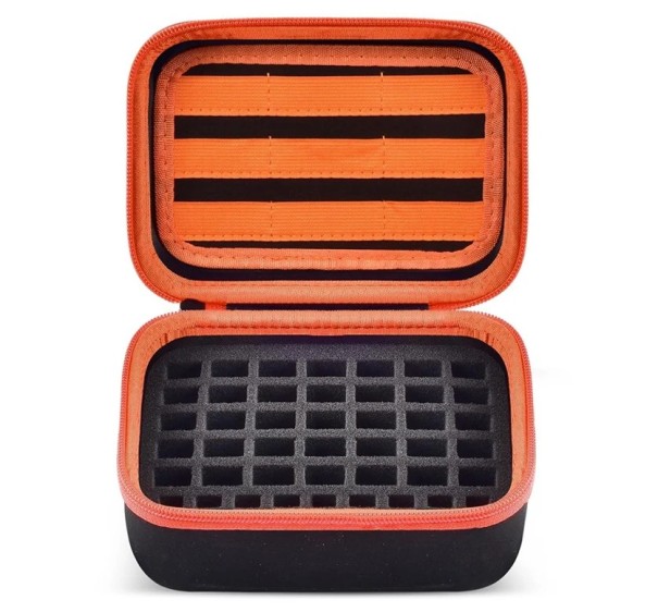 Case for USB Flash Drives and SD Cards Neutral Colour Portable Organiser with Compartments for Digital Media Protective Case for Travel and Office orange