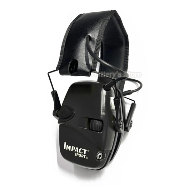 Casque anti-bruit tactique de tir avec microphone Casque pliable Réduction active du bruit Protection des oreilles Taille réglable Jack 3,5 mm noir
