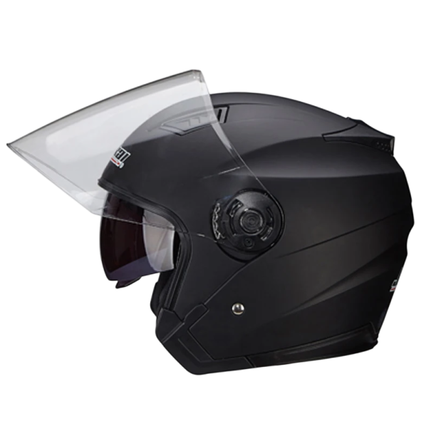 Casque de moto modulable avec visière double Lunettes de soleil intégrées Matériau ABS Ventilation Boucle de sécurité Casque de voyage noir mat XL (61-62 cm)