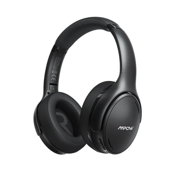 Casque sans fil supra-auriculaire avec Bluetooth 5.0 et microphone intégré pour la musique et les appels Connexion par câble jack 3,5 mm Coques noir