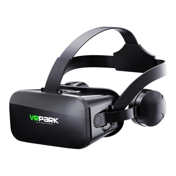 Casque VR avec écouteurs pour mobile jusqu'à 6 pouces lunettes 3D pour réalité virtuelle avec sangle sur le sommet et large partie arrière en couleur 1