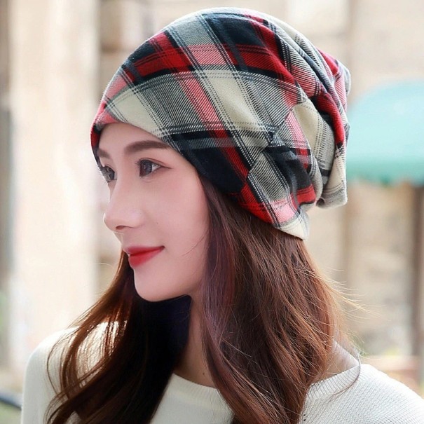 Casquette à carreaux pour femmes J495 2