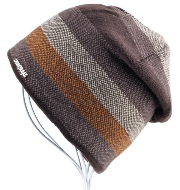 Casquette à rayures pour homme J2611 marron