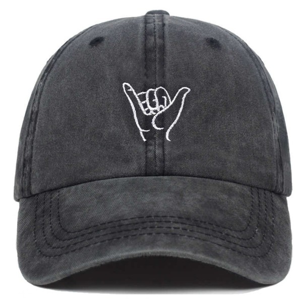 Casquette avec broderie de main noir