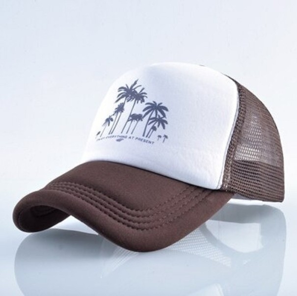 Casquette avec des palmiers marron foncé