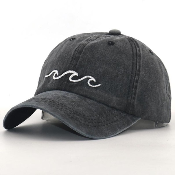 Casquette avec des vagues marines noir
