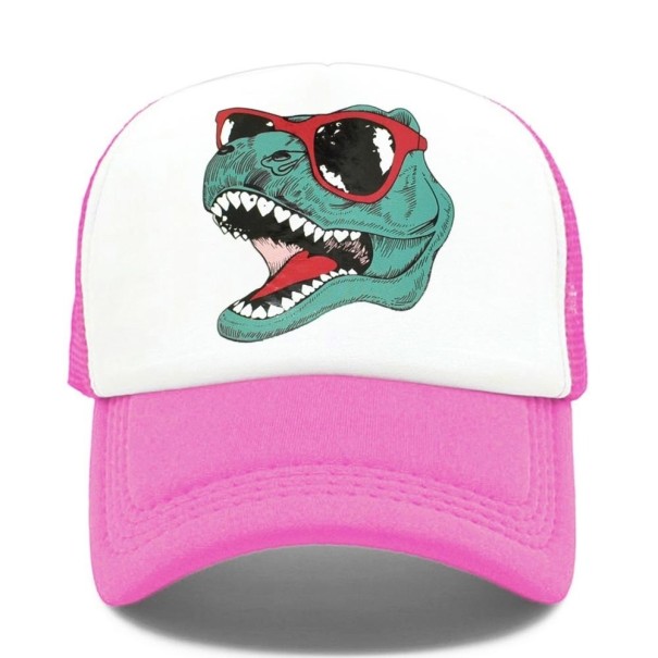 Casquette avec dinosaure rose foncé