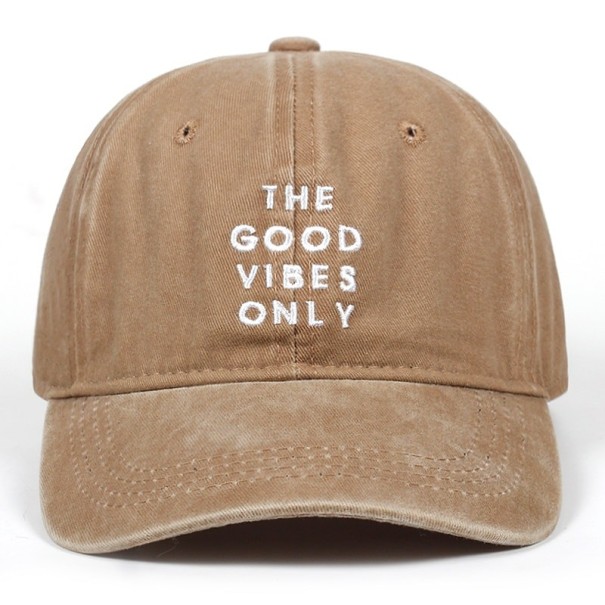Casquette avec inscription T191 marron clair