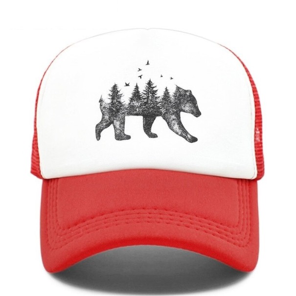 Casquette avec ours rouge