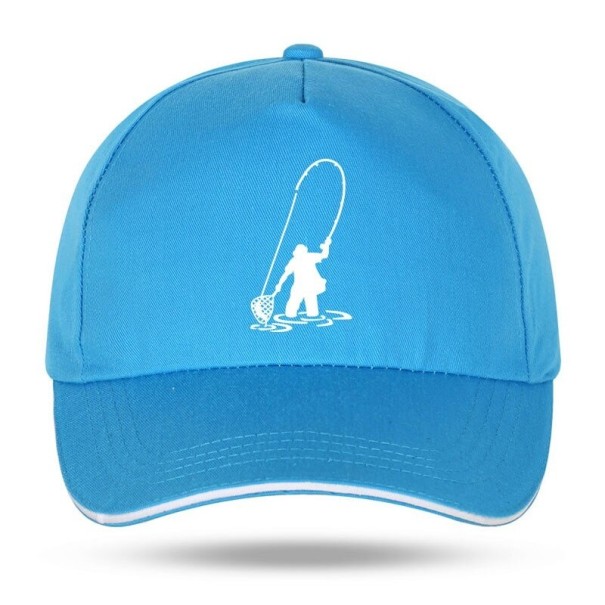 Casquette avec pêcheur bleu 1