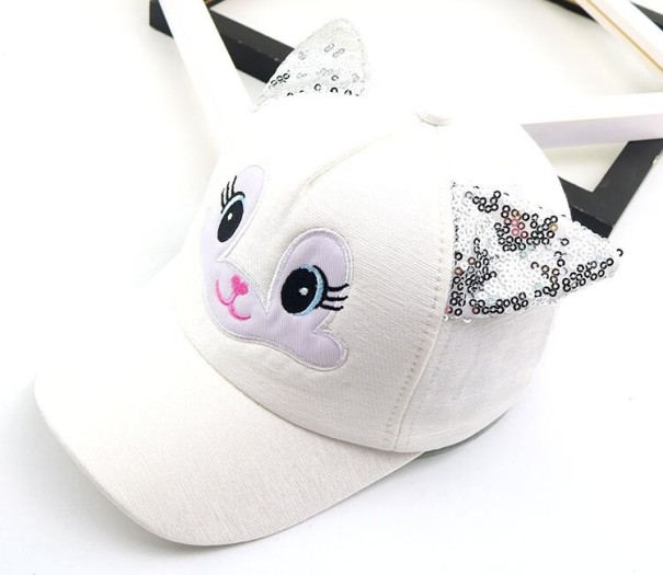 Casquette d'enfant avec oreilles Becca blanc