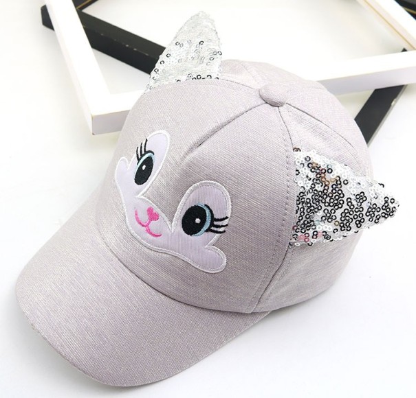 Casquette d'enfant avec oreilles Becca gris clair