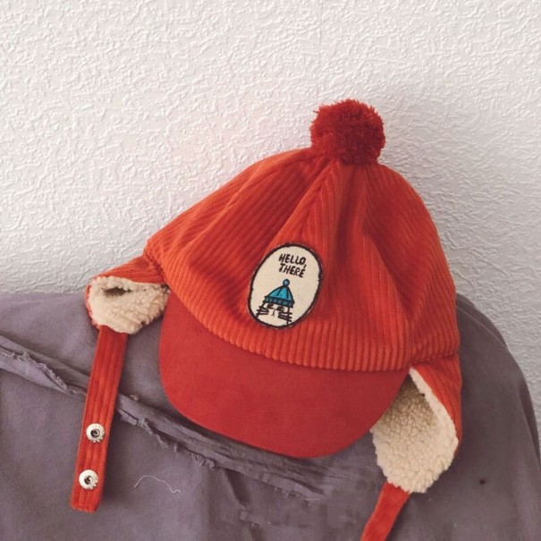 Casquette d'hiver pour enfants avec rabats pour les oreilles brique