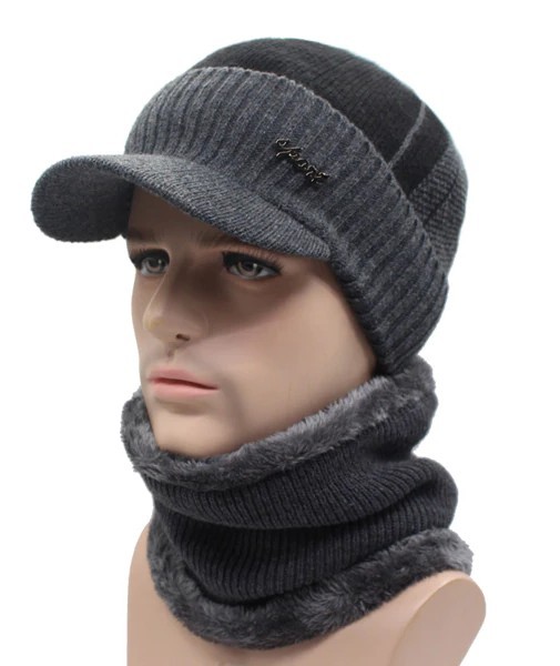 Casquette d'hiver pour homme et écharpe J759 4