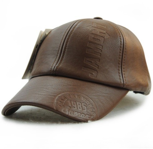 Casquette en cuir pour homme - 2 versions marron