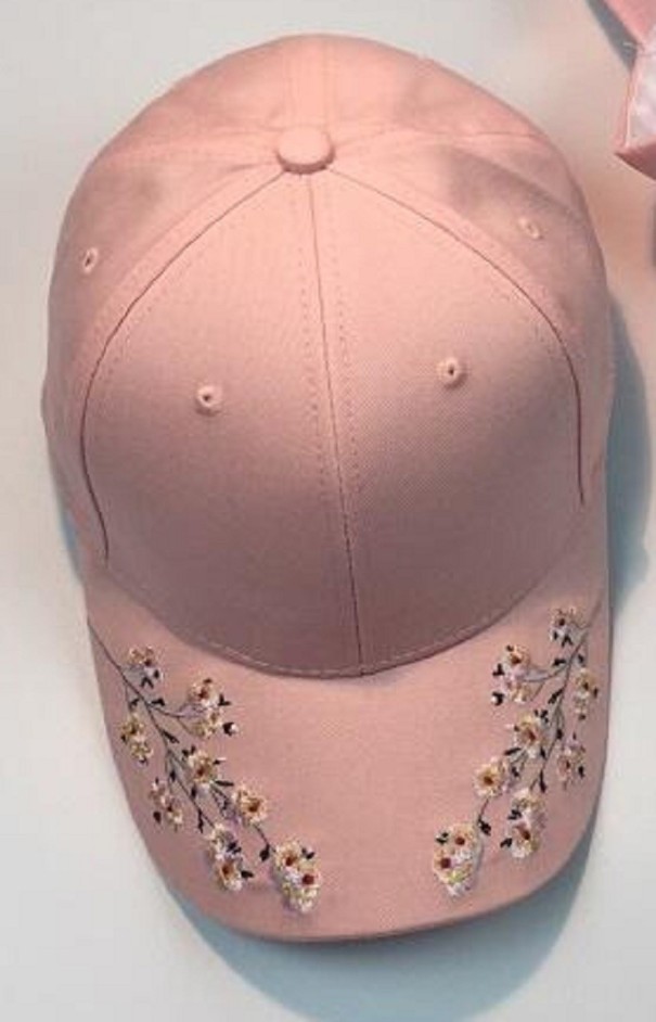 Casquette femme à fleurs T20 rose