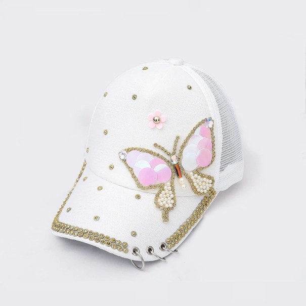 Casquette Femme avec Papillon T24 blanc 2