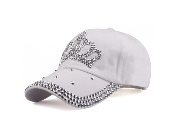 Casquette pour femme avec couronne blanc