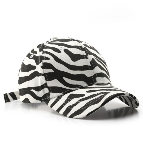 Casquette pour femme avec motif zèbre blanc