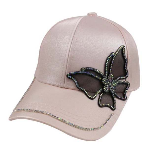 Casquette pour femme avec papillon rose