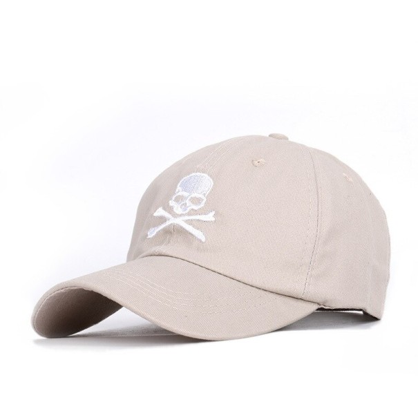 Casquette pour homme avec crâne T162 crème