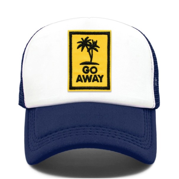 Casquette Trucker avec des palmiers bleu foncé