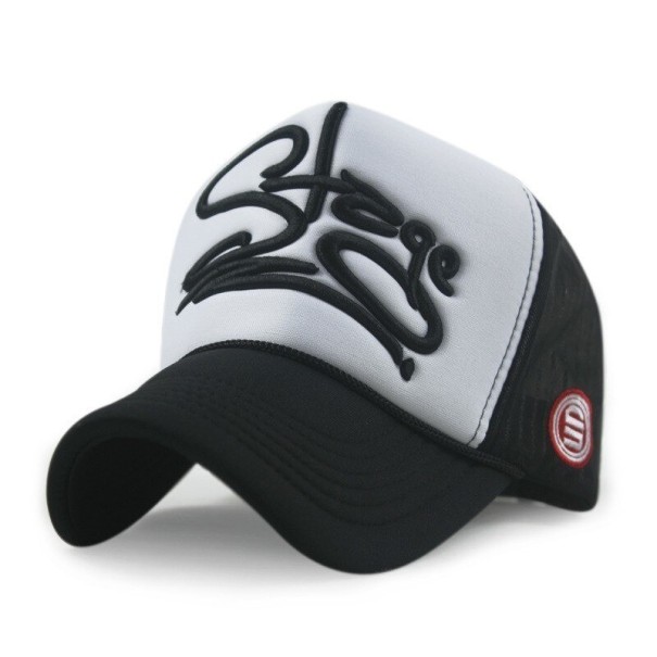 Casquette Trucker avec inscription Stage blanc