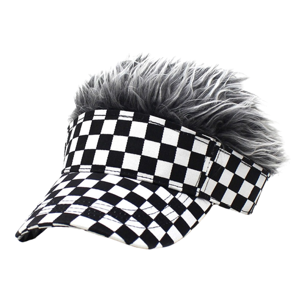 Casquette unisexe avec cheveux faux gris